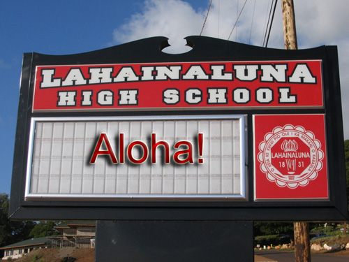 Lahainaluna High School Marquee sign